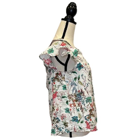 NWOT Sanctuary Womens Cotton Floral Print Cold Shoulder Blouse Eyelet Lace MED - Picture 5 of 7